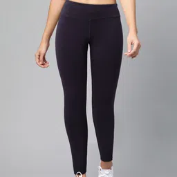 Reebok Women Purple Solid Training Essentials Cotton Tights-image-82