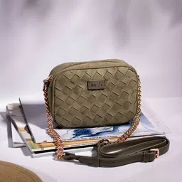 Inc 5 Textured Structured Sling Bag with Quilted-15
