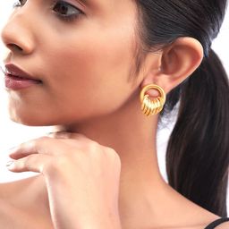 Rubans 18K Gold-Plated Circular Layered Loop Hoop Earrings-image-79