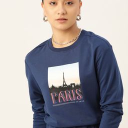 DressBerry Women Blue Printed Sweatshirt-image-63