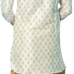 House of Aqss Men Printed Regular Dupion Silk Kurta with Dhoti Pants image 2