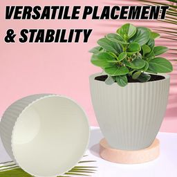 Kuber Industries Set of 6 White Textured Planters image 2