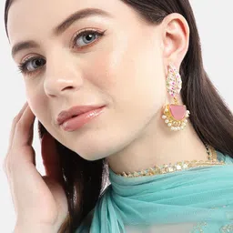 Anouk Gold-Plated Leaf Shaped Drop Earrings-33