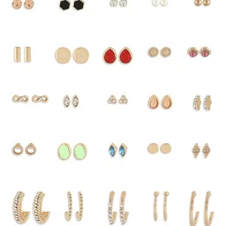 Zaveri Pearls Set of 25 Gold Plated Studs Earrings image 4