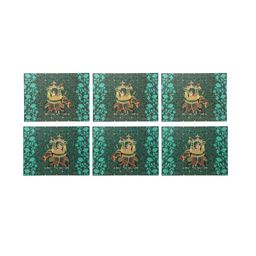 Reinvention Factory Set of 6 Green Printed Table Placemats image 2