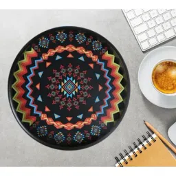 Crayton Geometric Round MDF Serving Tray - Set of 1-30