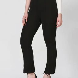 SELVIA Black Regular Fit Mid Rise Trousers-picture-11