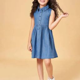 YU by Pantaloons Kids Blue Cotton Printed Dress-picture-10