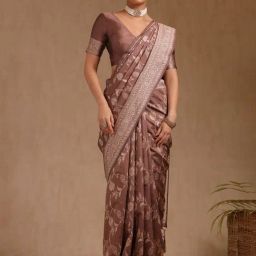 Soch Brown Other Floral Saree With Unstitched Blouse-32