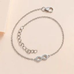 Ornate Jewels 925 Silver American Diamond Infinity Bracelet for Women & Girls-image-88