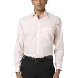 Van Heusen Peach Cotton Regular Fit Shirt-image-90