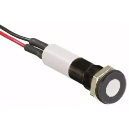 RS PRO White Panel Mount Indicator 24V DC, Mounting Hole Size 8 mm, Termination Type Lead Wires, IP Rating IP67, Model No 7002019-45