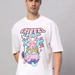 Griffel White Cotton Loose Fit Printed T-Shirt-picture-28