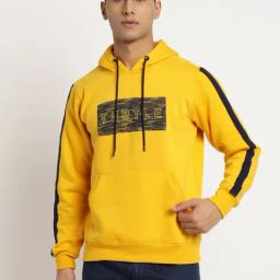 Turtle Yellow Relaxed Fit Logo Printed Hooded Sweatshirt-picture-45
