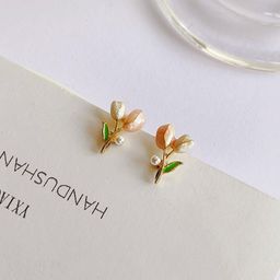 MYKI Gold-Plated Floral Stud Earrings-image-95