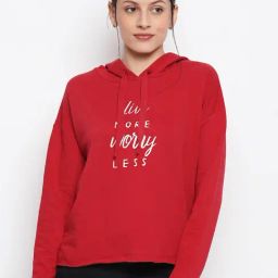 People Red Printed Sweatshirt-image-14