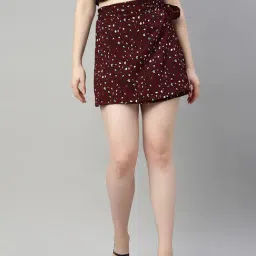 Sera Maroon Animal Print Skirt-image-15