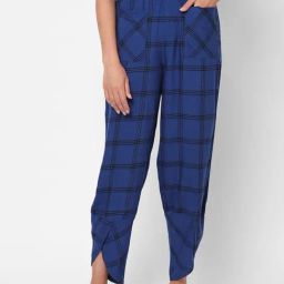 Mystere Paris Blue & Black Checks Lounge Pants-image-56