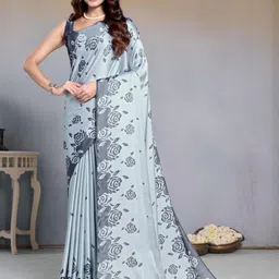 Garden Vareli Floral Pure Crepe Saree-picture-35