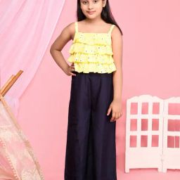 Lilpicks Kids Yellow & Navy Floral Print Jumpsuit-picture-13
