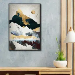 999Store Multicolor Canvas Wall Painting Panel With Fibre Frame-34