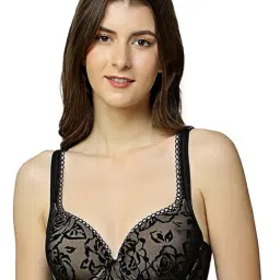 Triumph Black Embroidered Half Coverage Everyday Bra-40