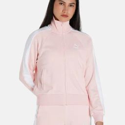 Puma Light Peach Logo Print Sports Jacket-image-40
