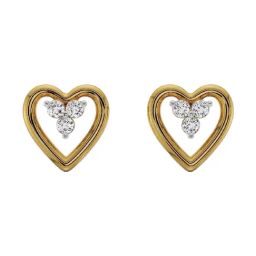 Emori 18k Yellow Gold & Diamond Radiant Heart Stud Earrings-image-88