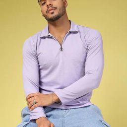 Rigo Light Purple Slim Fit T-Shirt-image-70