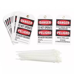 BRADY Rectangle Danger Bilingual Tag, 3WPU1-image-35