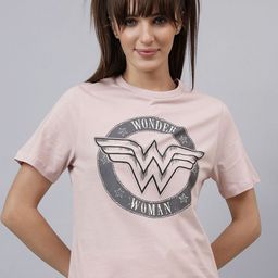 Free Authority Women Wonder Woman Graphic Printed Round Neck Pure Cotton T-shirt-image-58