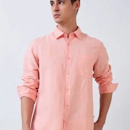 Spykar Men Pink Slim Fit Solid Full Sleeve Casual Shirt-image-94