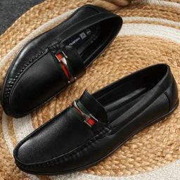 Hoversole Men's Porto Black Soft Loafers-image-64