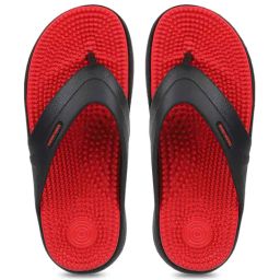 Carlton London Men's Jet Black & Red Flip Flops-picture-6