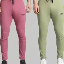 Vimal Jonney Multicolored Regular Fit Texture Trackpants - Pack Of 2-image-99
