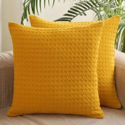 Jamio Firati Yellow Cotton Square Cushion Cover - Set of 2-image-97