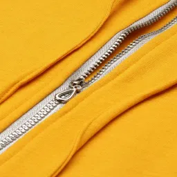 theRebelinme Yellow Fleece Solid Full Sleeves Sweatshirts image 4