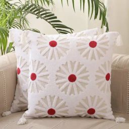 Jamio Firati White Cotton Embroidery Cushion Cover - Set of 2-image-93