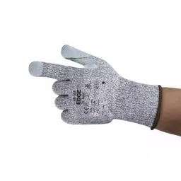 Ansell Edge 48-703 Grey Glass Fibre Polyethylene Cut Resistant Heat Resistant Work Gloves Size 9 Leather Coating, 48703090-picture-44