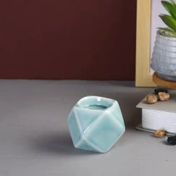 Tayhaa Green Ceramic Abstract Candle Holder-image-44