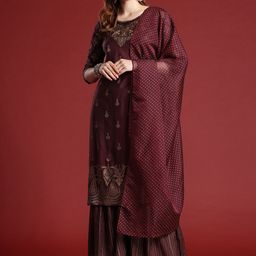 Anouk Ethnic Motifs Printed Kurta Set With Dupatta-8