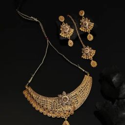 Anikas Creation Designer Gold Plated Traditional Jewellery Set-image-90
