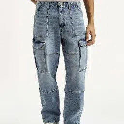 Levi's Indigo Loose Fit Cargo Jeans-picture-11