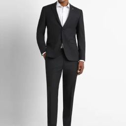 Peter England Elite Black Slim Fit Two Piece Suit-image-5