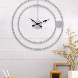 CHRONIKLE Round Silver Iron Wall Clock-16