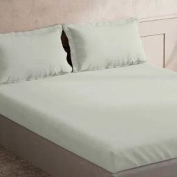 TARA Sparkling Homes White 300 TC Cotton King Bedsheet With 2 Pillow Covers-image-27