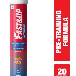 Fast&Up Activate L-Arginine Pre-Training Effervescent Drink - 20 Tablets - Orange Flavor-5