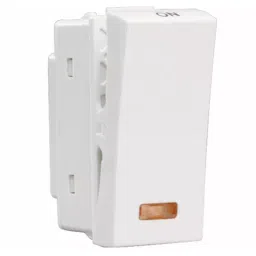 Crabtree Athena 16 A 1 Module Polycarbonate 1 Way With Indicator Switch White, ACASXIW161-36
