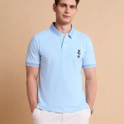 U.S. Polo Assn. Blue Cotton Slim Fit Polo T-Shirt-picture-12