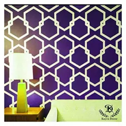 Kayra Decor Hexagon 16x24 Inch Wall Design Stencil Painting KHSNT104-image-96